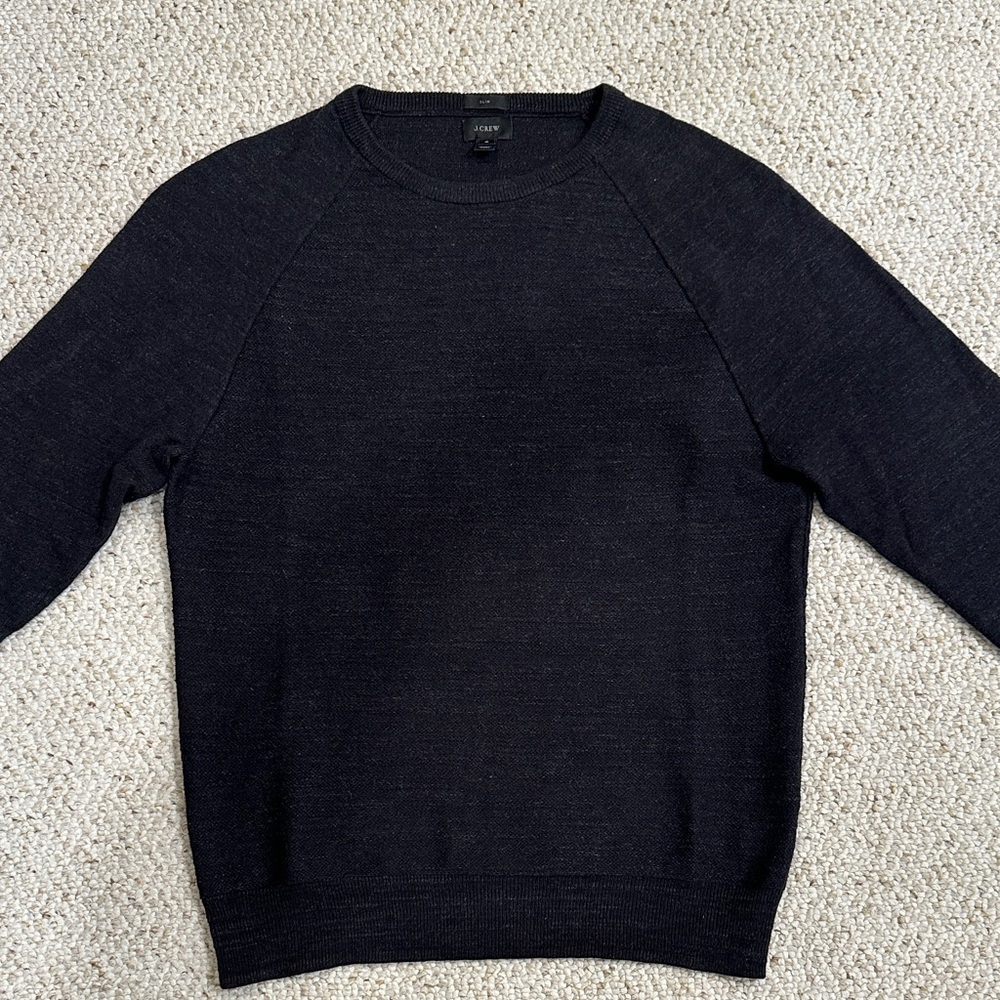 J. Crew Men's Dark Charcoal Crewneck Sweater